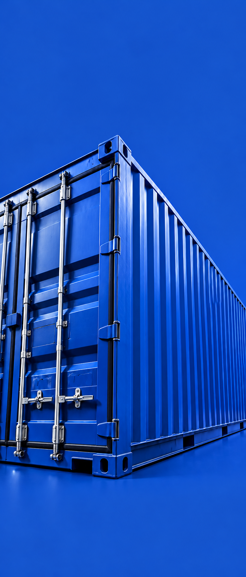 Conteneur maritime bleu, visuel RDT